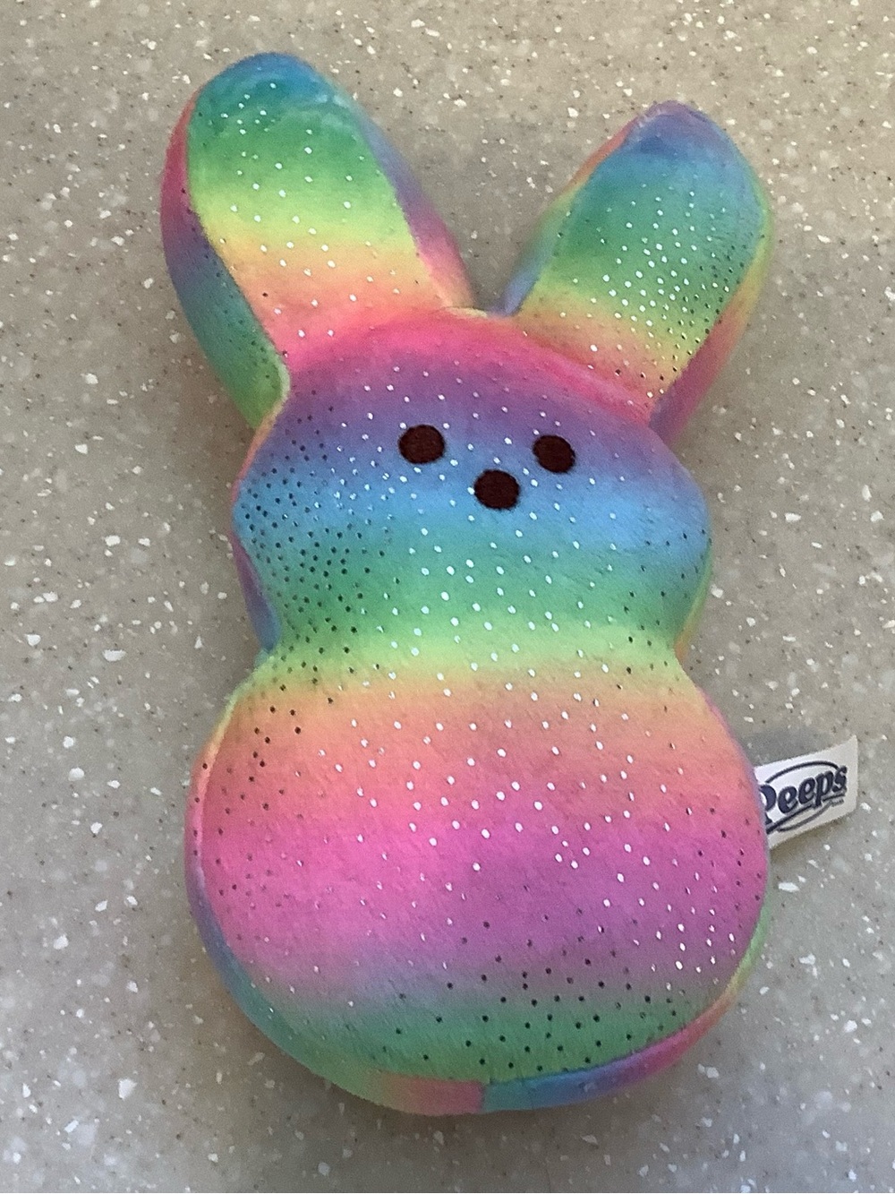 Peeps Rainbow Bunny Plush - Multicolor Sparkle Stuffed Animal